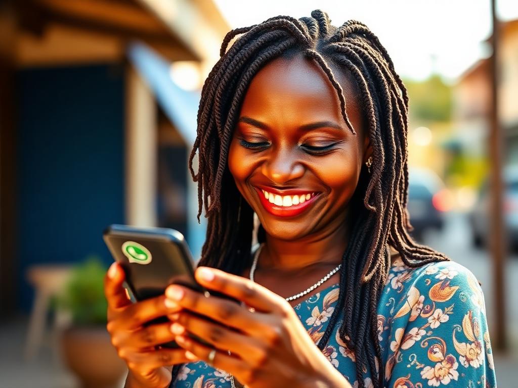 Candidate consultant ses messages WhatsApp sur son téléphone